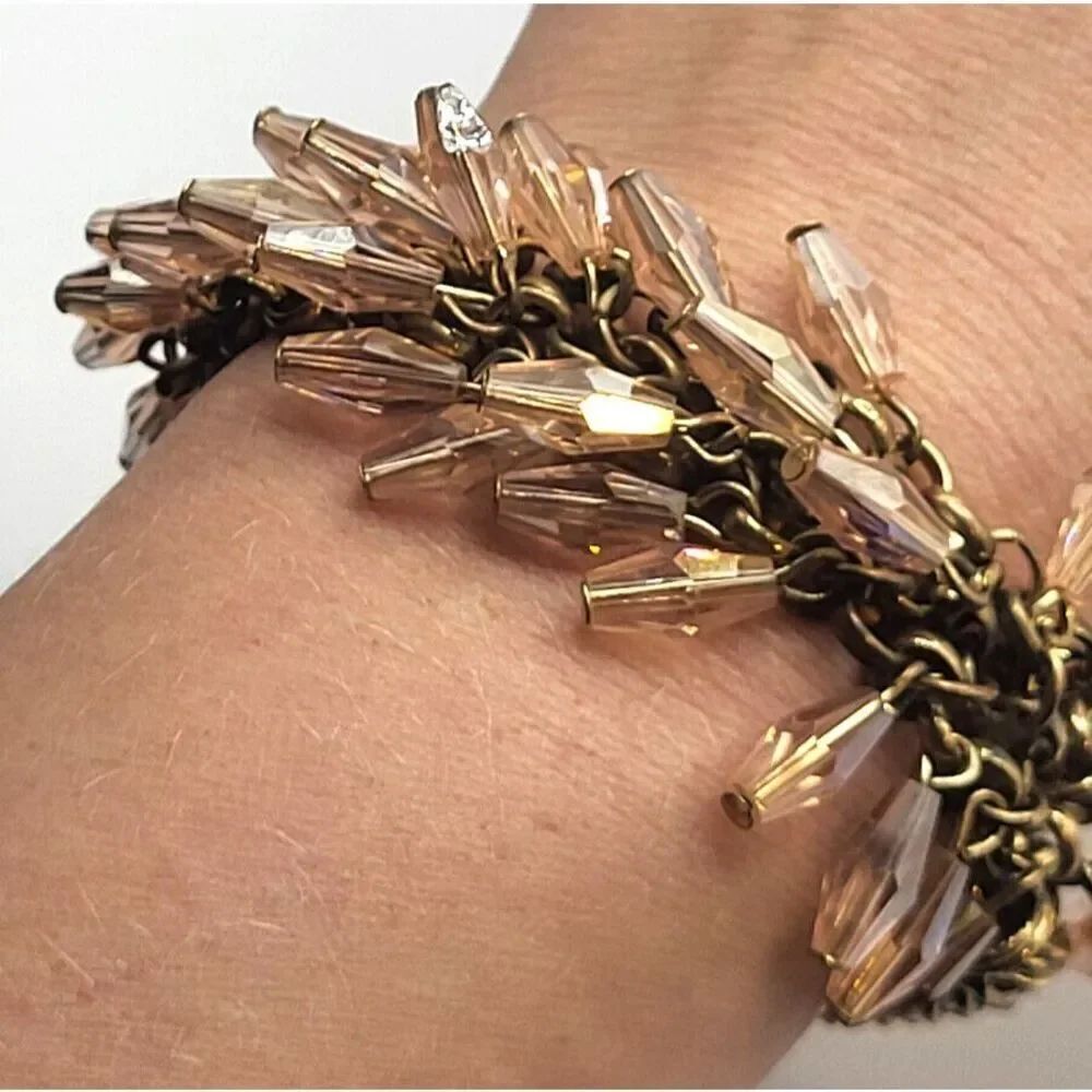 Vintage Sea Urchin Style Beaded Bracelet 7in